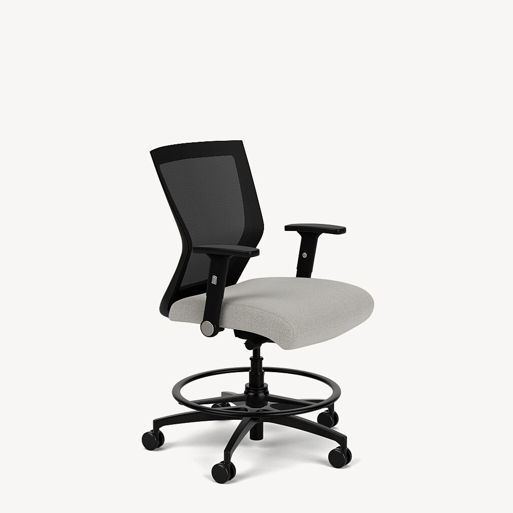 II mid back stool with a large seat