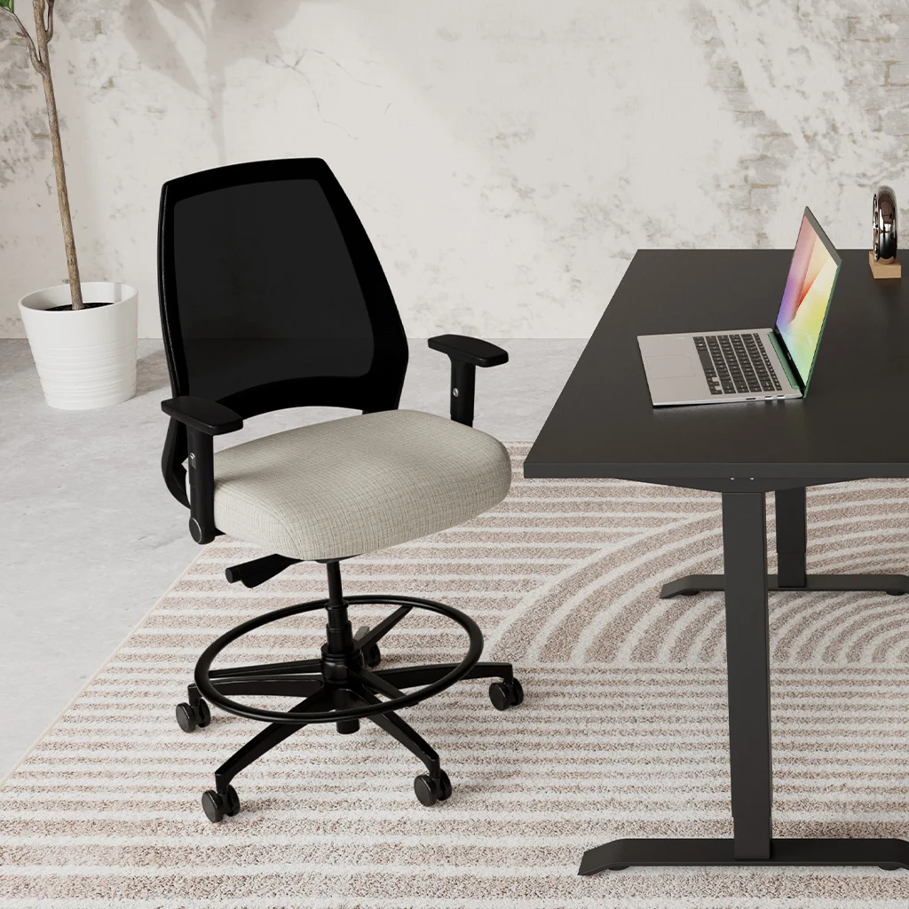 mesh stool with a medium comfort seat
