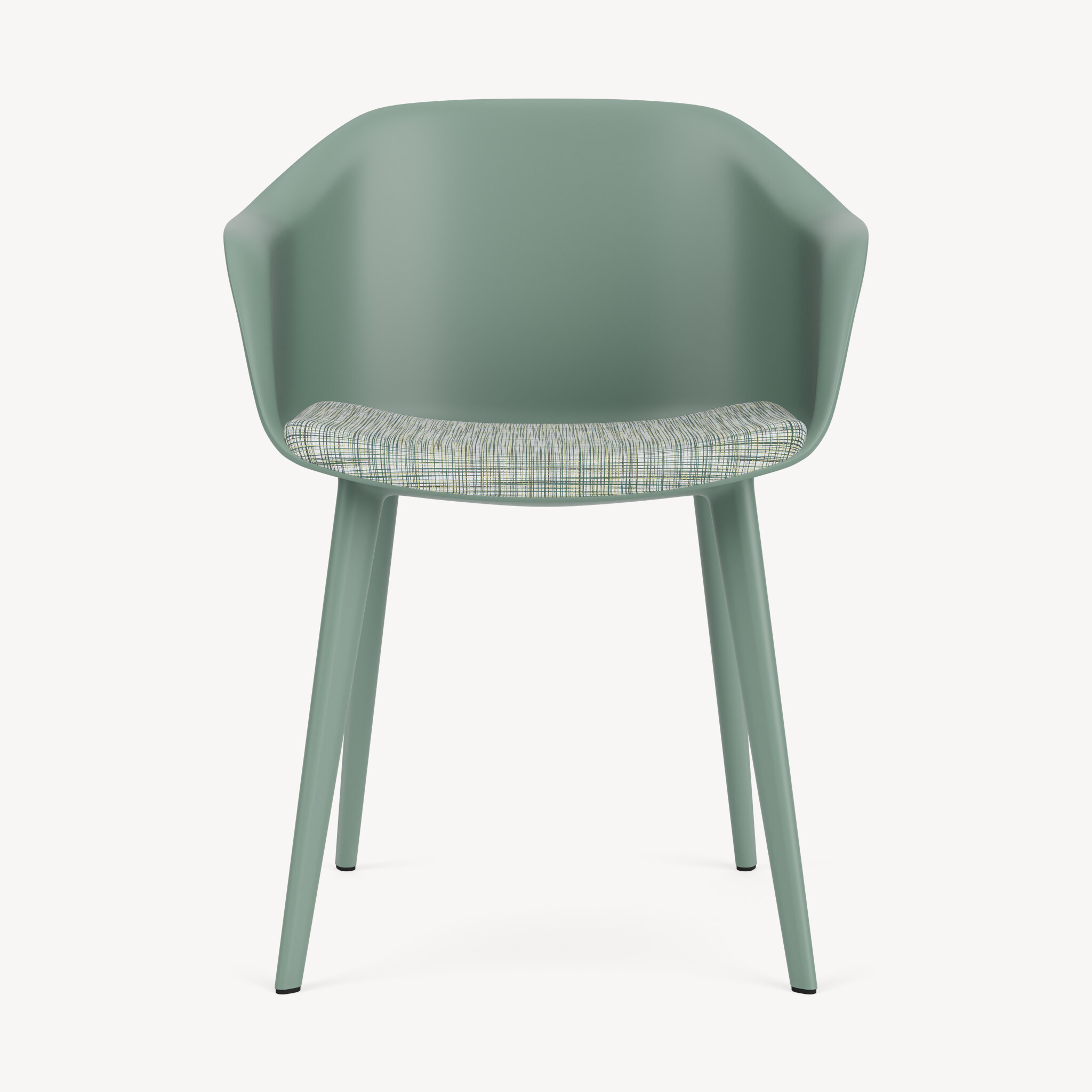 soft chair with a poly 4-leg base