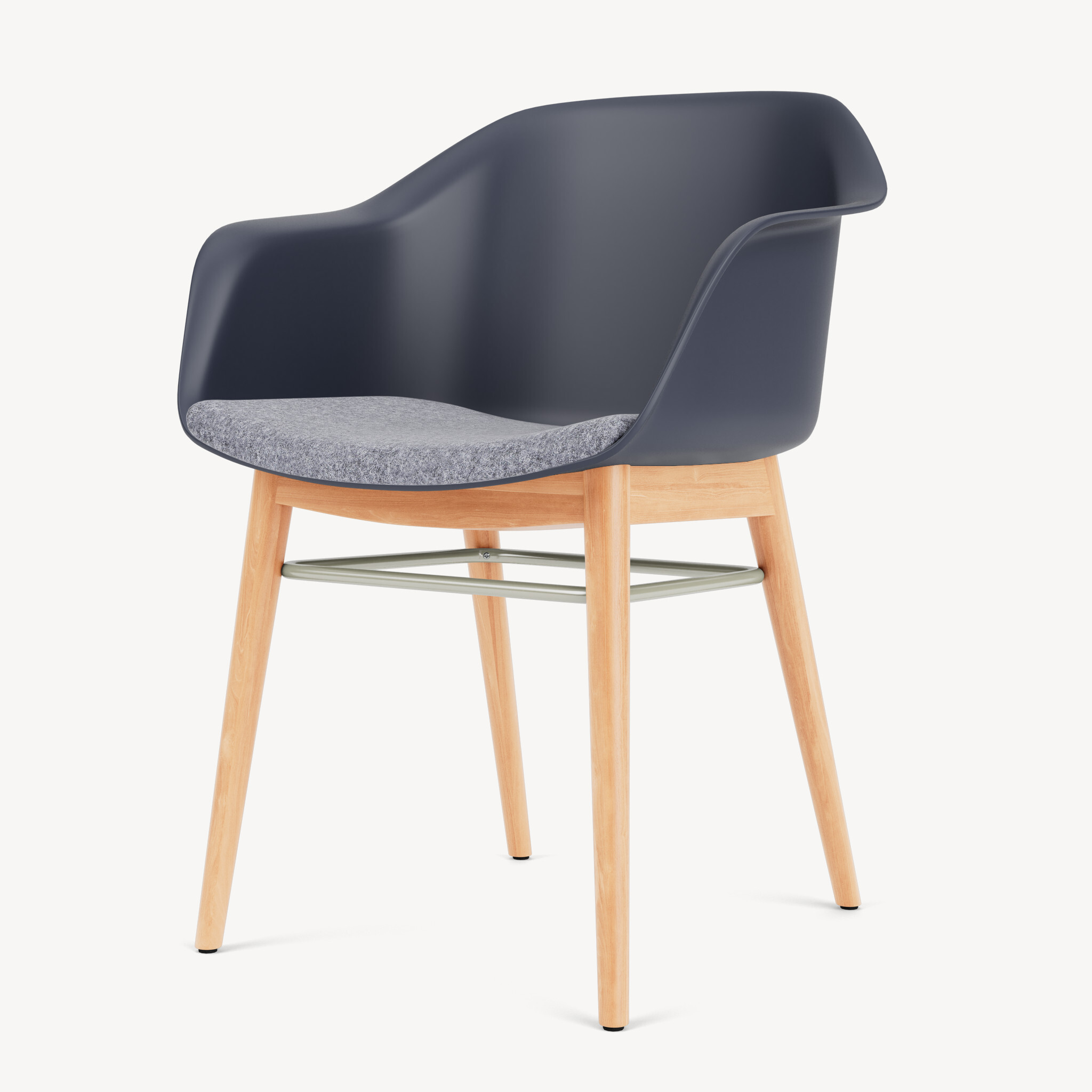 soft chair with a wood base