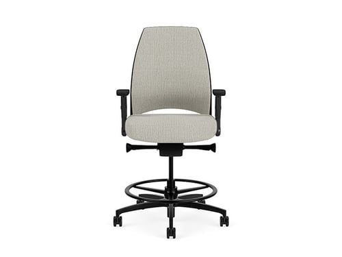 upholstered back sit-to-stand stool