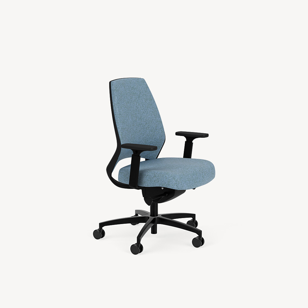upholstered back with a large comfort seat