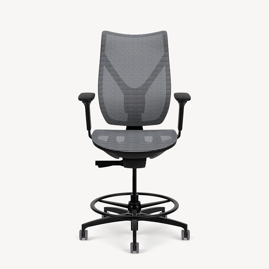 mesh mid back stool with a mesh seat