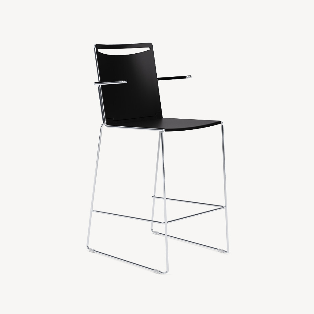 stackable poly back counter stool
