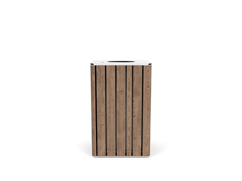 faux wood litter bin with a lid (Please contact the manufacturer for pricing details)