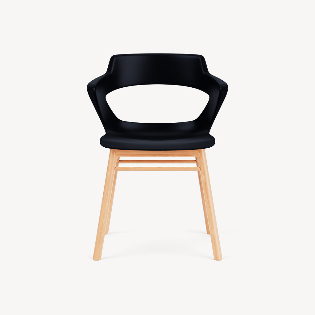 guest chair on a wood base